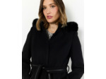Manteau mi-long uni NOIR Femme