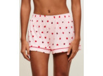 Short en jersey côtelé avec motifs cœurs et coccinelles
