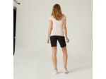 Short droit Fitness Femme avec poches - 500 Noir