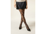 Collant effet chaussettes hautes à fleurs
