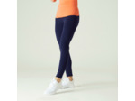 Legging fitness long coton extensible ceinture basse femme - Salto bleu marine