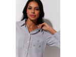 Chemisier manches longues rayé NOIR Femme