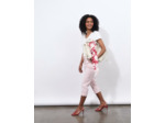 Pantalon corsaire slim uni ROSE PALE Femme