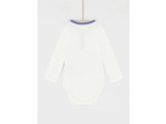 Body Blanc crème uni avec animation pour bébé garçon
