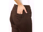 Pantalon long droit uni MARRON Femme