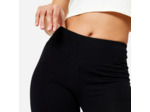 Legging de fitness évasé en coton femme , noir ultra