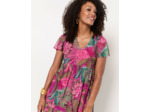 Robe midi imprimé à fleurs ROSE