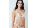 Soutien-gorge triangle en tulle broderie fleurs