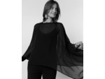 Tunique manches chauves-souris uni NOIR Femme