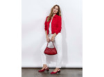 Pantalon 7/8 cigarette uni BLANC Femme