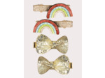 Lot de 4 barrettes dorées pour fille