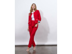 Pantalon 7/8 rond uni ROUGE Femme