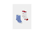 Lot de 2 paires de chaussettes bleues ou écrues pour garçons