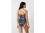 Maillot de bain 1 pièce asymétrique imprimé