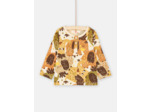 T-shirt beige et marron à imprimé animalier