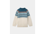 Pull Jacquard écru