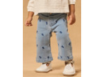Pantalon brodé fleurs