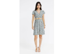 Robe cache-coeur avec ceinture rafia