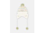 Chapka écru à motif jacquard pour bébé fille