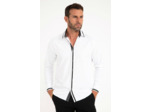 Chemise En Satin Uni Manches Longues