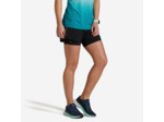 Short 2 en 1 running respirant femme - KIPRUN Run 500 Confort noir