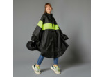 PONCHO PLUIE VISIBILITE JOUR VELO VILLE 120 NOIR JAUNE FLUO