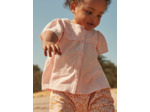 Blouse nude en double gaze de coton