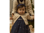 Cardigan ajouré en fils métallisés