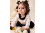 Brassière beige à manches longues pour bébé fille