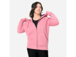 Sweat zippé fitness en molleton femme, vieux rose