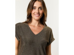 Top manches courtes brillant OR Femme