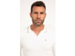 Pull col polo uni Creme