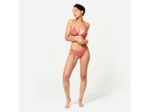 Culotte tanga lulu unie rose côtelé très échancrée