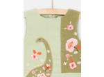 Robe verte en velours pour bébé fille