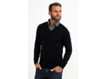 Pull Uni Col V Avec Chemise