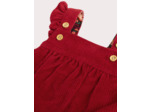 Salopette en velours rouge pour bébé fille