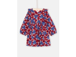 Robe rouge et bleu à imprimé fleuri bébé fille