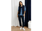 Pantalon jogging denim avec revers