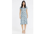 Robe midi en maille imprimée