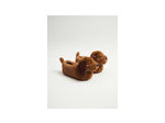 Pantoufles marron à tête de chien pour fille