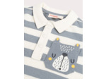 Polo rayé à animation ours pour bébé garçon