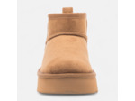 Boots à talon compensé Femme cognac
