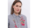 Chemisier manches longues rayé NOIR Femme