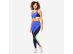 Legging taille haute fitness cardio femme imprimé - Bleu