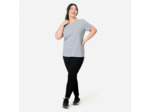T-shirt fitness femme coton à partir de matière recyclée, bleu