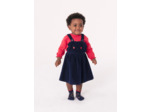 Robe bleu minuit en velours pour bébé fille