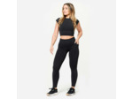 Legging seamless de musculation femme, noir