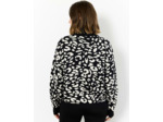 Pull épais 100% coton bicolore NOIR Femme