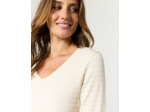 T-Shirt manches longues uni ECRU Femme