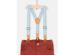 Pantalon havane à bretelles pour bébé garçon